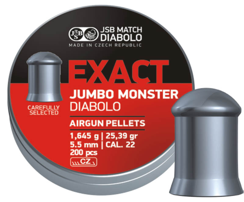 Пули для пневматики Exact Jumbo Monster Diabolo 5,52мм 1,645г (200шт)  