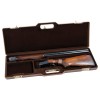 кейс Negrini для гладкоствольного оружия темно-серый, кожан. отделка коричневая, с отделениями, крас