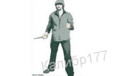 Мишень для травматического оружия Бандит с ножом, 720*1500мм, картон Ладога