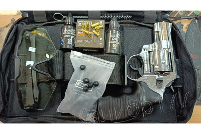 Револьвер сигнальный Бульдог ХРОМ, металл. барабан